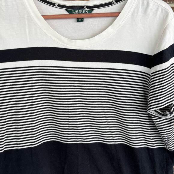 Ralph Lauren Striped Tee XL Black White Academia Prep Capsule Nautical - Picture 5 of 5